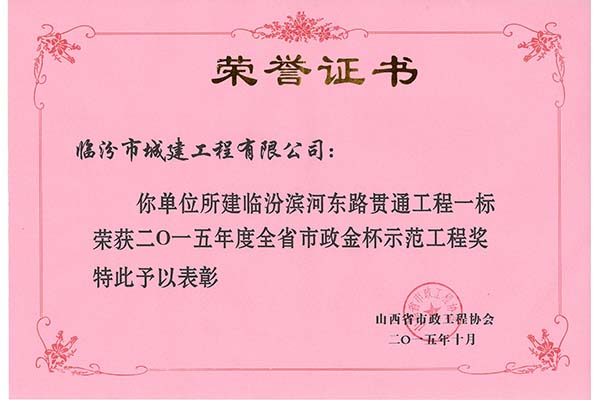 南延一标省市政金杯工程