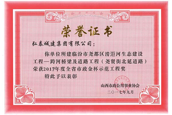 尧贤街北延工程省市政金杯